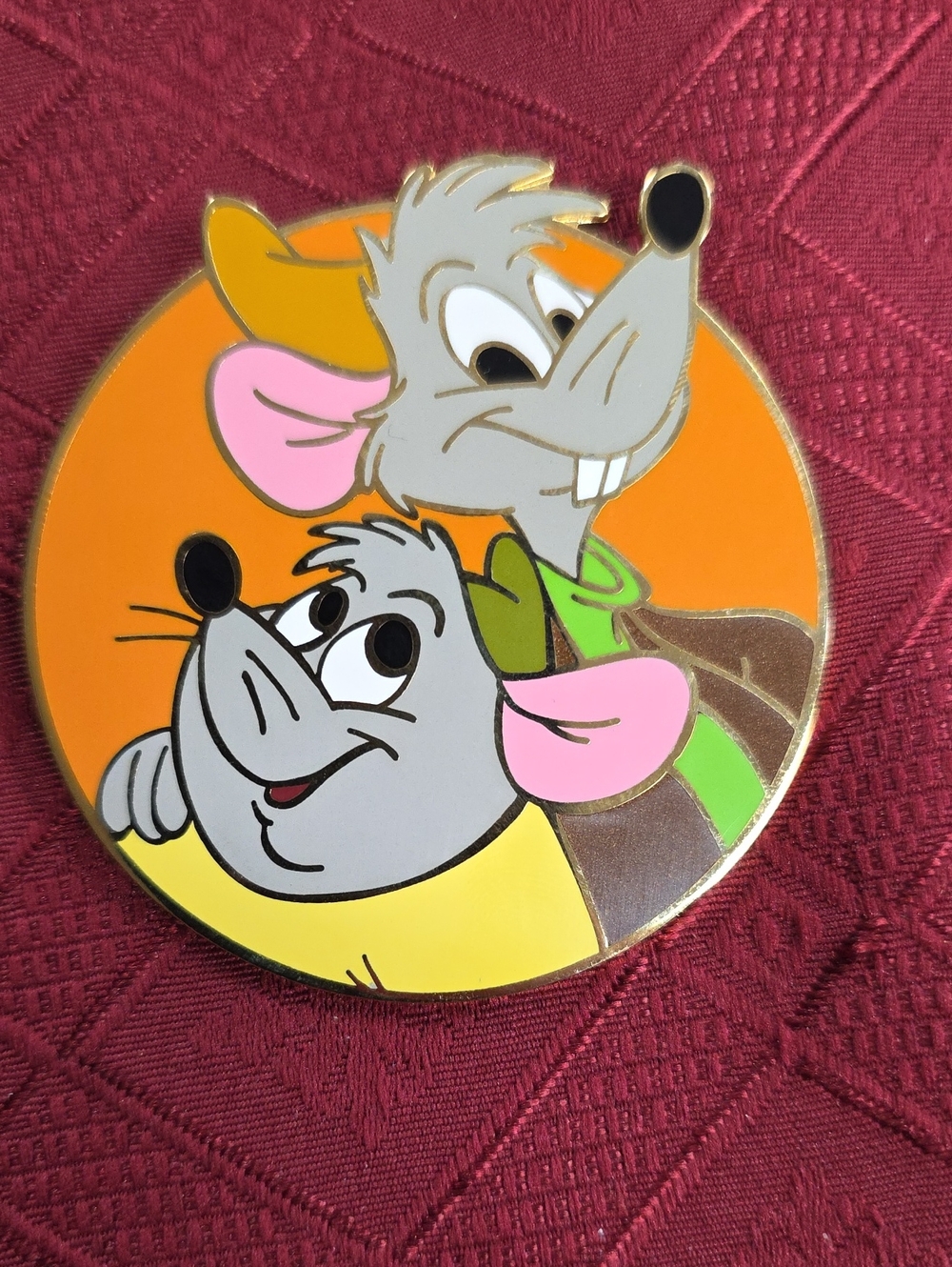 Disney Two Mice Colorful Enamel Pin - Pink, Gray, Orange, Yellow, Green